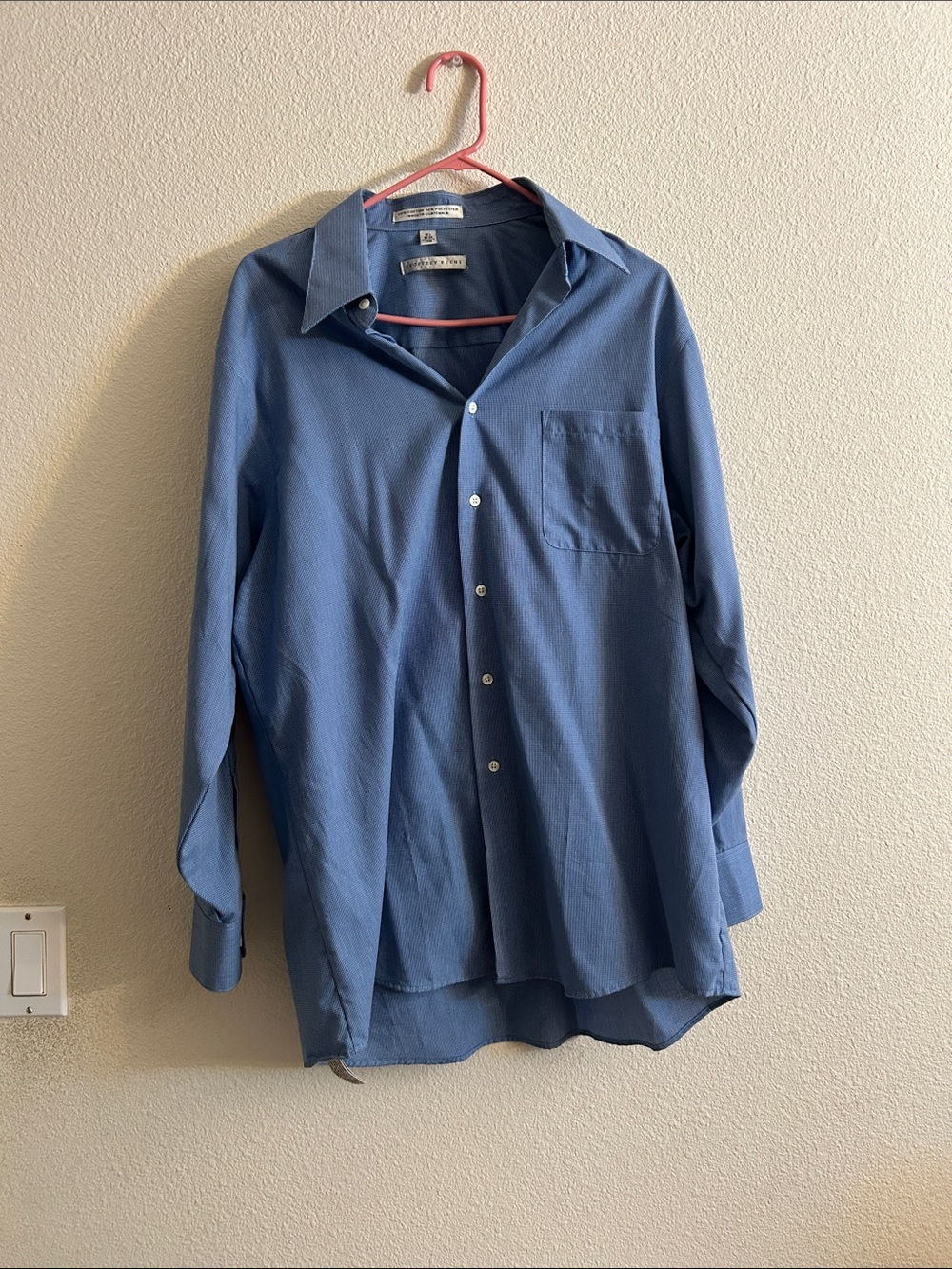 Geoffrey Beene Blue Long-Sleeve Button-Up Dress Shirt